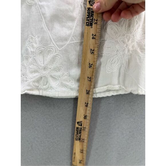 Soft Surroundings Womens White Long Sleeve Embroidered Tunic Shirt Size Medium - Picture 7 of 8